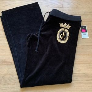 Juicy couture velour black yoga lounge pants. New with tags